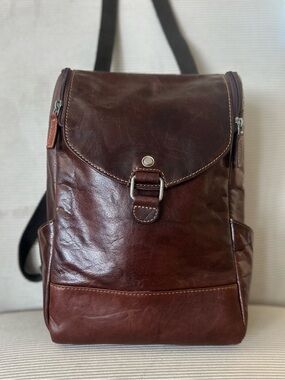 Men's Jack Georges Voyager Convertible Backpack - brown leather